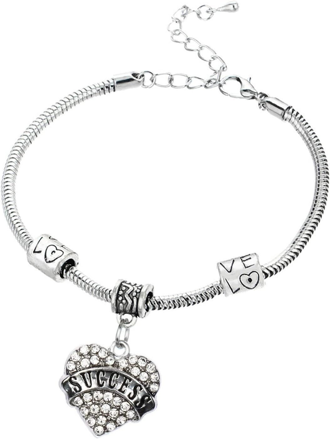 Heart Bracelets Rhinestone Heart Bracelets Good Luck Gifts for Women Friend Gifts