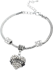 Heart Bracelets Rhinestone Heart Bracelets Good Luck Gifts for Women Friend Gifts