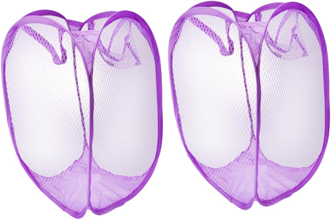 DECHOUS 2pcs Laundry Baskets Mesh Collapsible Laundry Hamper Capacity Storage Basket Simple Design for College Camping Apartments Hotel