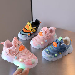 sfdgfhyf Children Sneaker Children Sports Shoes Light Shoes Small White Shoes Non Slip Soft Bottom Toddler Light Board