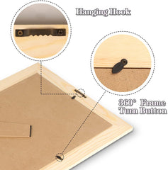 Picture Frames 4x6 for Wall Decor, Animal Leopard Print Brown Picture Frame with Stand Hanging Wood Photo Frame Collage for Table Top