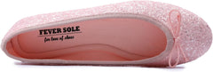 FEVERSOLE Women's Macaroon Colorful Memory Foam Cushion Insock Patent Ballet Flat