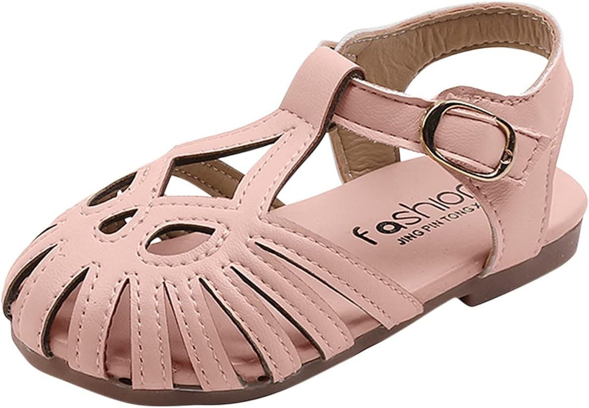 Fashion Solid Soft Sole Toe Sandals Color Cap Hollow Summer Girls Girl's Shoes Size 5 Toddler Boots (White, 2.5-3 Years)