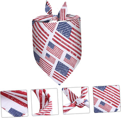 1pc Pet Bandana for Independence Day American Flag Design Dog Burp Cloth Scarf for Parties Breathable Great for Cats and Dogs