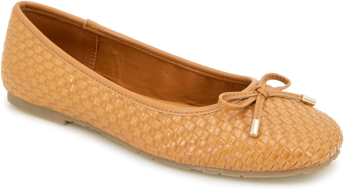 Kenneth Cole REACTION Women's Elstree Ballet Flat, Tan Woven, 9.5
