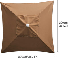 2m/6.5ft Square Patio Umbrella 4Ribs Replacement Umbrella Cover 4 Color Furniture Umbrella Garden Umbrella - No Frame(#4)