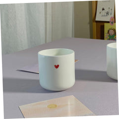 FAVOMOTO Ceramic Heart Tea Cup Porcelain Milk Storage Mug for Coffee Hot Lightweight Home and Restaurant Drinkware
