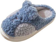 Shoes Keep Slippers Warm Winter Men Plush Slip On Home Flat Furry Open Couples Toe Men's Slipper Men's Slippers Blue