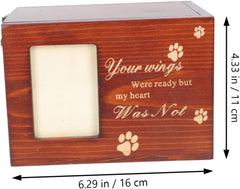 SUPVOX Pet Cremation Urn for Cats and Dogs Keepsake Box with Photo Frame Pet Ashes Storage Casket Memorial Ash Box for Beloved Pets