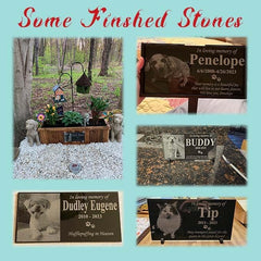 ILoveU Personalized Pet Memorial Stones, Memorial Plaque for Pets, Dog, Cat, Black Granite Memorial Garden Stone Engraved with Photo, Dog Memorial Grave Markers Pet Memorial