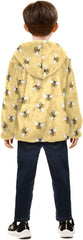 Aslsiy Boys Fleece Jacket Bee Yellow Pattern Toddler Hooded Coat Outerwear