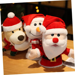 Adorable Santa Claus Hand Puppet Plush Christmas Finger Plaything for Parent Interactive Role Play with Soft PP Cotton Material Safe for Repeated Use