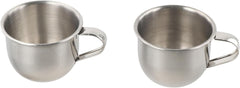 Stainless Steel Tea Cup with Handle Mini Small Capacity 60ml Drinking Cup Coffee Mugs Espresso Cups for Coffee and Tea Lovers