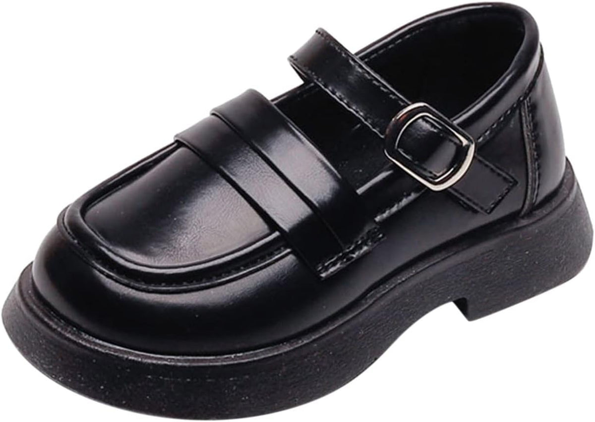 Baby Girls Bowknot Mary Jane Shoes Flat Wedding Princess Dress Shoes Ballet Flat Flower Girl Party School Shoes (Black, 3.5-4 Years Toddler)