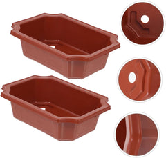 5Pcs Drainable Rectangular Plastic Plant Pots Breathable Indoor Planters for and Balcony Decor Lightweight Design for Healthy Plant Growth