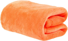 2pcs Gorgeous Orange Flannel Fleece Pet Blanket Cozy Solid Color Bedding for Dogs Cats Lightweight Absorbent for Couch Car Bed