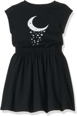 BHCraftss Girl's Cotton A-Line Knee-Length Casual Dress 2-3 Years Black