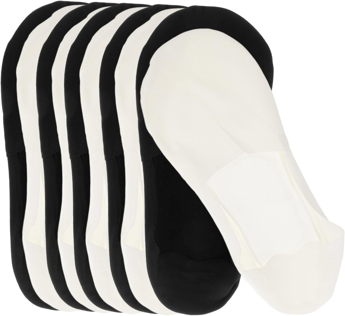 6pairs Low Cut Ice Silk Socks for Men Women Breathable Moisture-wicking Invisible Design for Cushioned Towel Bottom Black White