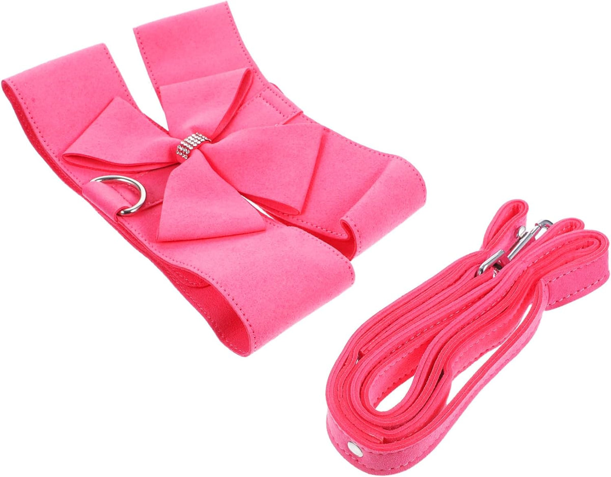 BESPORTBLE Pet Harness Leash Dog Chest Belt Traction Rope Bowknot Collar Comfortable Harness Easy to Use XL