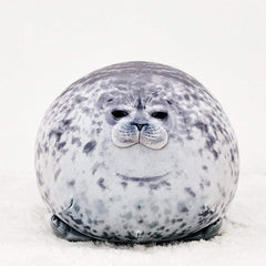 Seal Pillow, Kawaii Chubby Blob Seal Plush Pillow Stuffed Cotton Plushies Animal Toy Cute Ocean Pillow (Small)