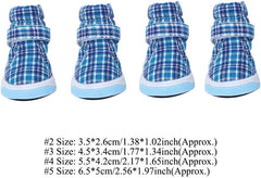 Cat Shoes, Dog Boots Outdoor Walking Breathable Puppy Sneakers 4Pcs Non Slip Pet Dog Soft Cloth Sports Shoes Dog Shoes for Small Medium Large Dogs, Blue (Number 2)