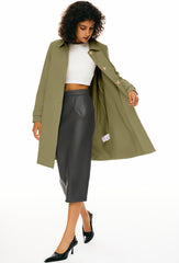 Orolay Women's Single Breasted Trench Coat Mid Long Classic Lapel Windproof Slim Outerwear Coats