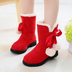 IWIHMIV Toddler Girls Boots Kids Ankle Boots Warm Boots Low heel Short Booties Winter Snow Boots Non Slip Outdoor Shoes