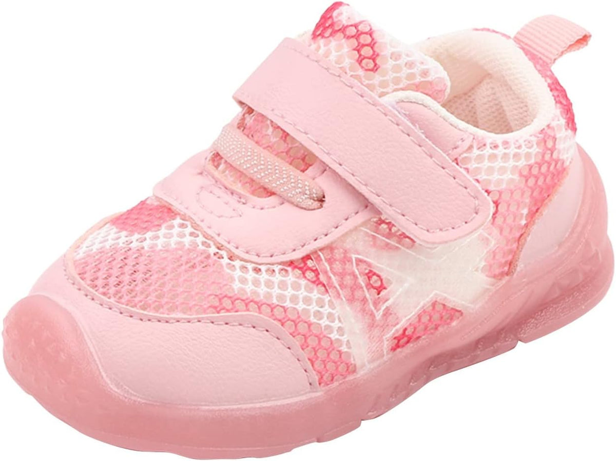 Infant Boys Girls Running Shoes Sneakers Sport Shoes Mesh Breathable Hook Loop Non Slip Soft Sole Shoes