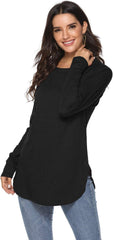 Newchoice Women's Casual Batwing Long Sleeve T Shirt Round Neck Basic Loose Tunic Tops