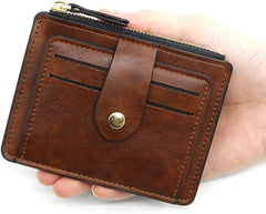 Men Women Front Pocket Wallet, Multi-slots Credit Card Holder Purse, Faux Leather Wallet Coin Pouch, Minimalist Money Clip Wallet for Id Window and Credit Business Occasion Pink