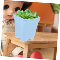 7pcs Plastic Indoor Flower Pot Planter Pots Bonsai Herb for Home Office Decoration Random Style