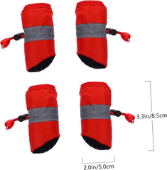 HANABASS 4Pcs Nonslip Pet Shoes for Christmas Durable Dog Boots Paw Protector for Winter Comfortable Foot Covers for Dogs for Abrasive Surfaces