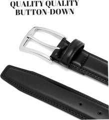Mens Belt 47 Inch PU Leather Belt with Alloy Pin Buckle Minimalist Easy Matching Black Belt Men for Business, Gifts for Men,Mens Belt