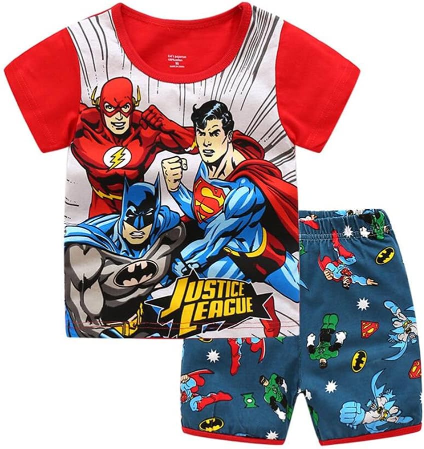 Little Boys Summer Pajamas Short Kids Pjs Sets 100% Cotton Toddler Sleepwear (S11, 2_years)