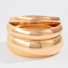 3PCS Gold and Silver Chunky Bangles for Women Non Tarnish Jewelry Gift