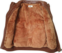 Toddler Kids Little Boys Long Sleeve Outerwear Thick Fleece Lined Faux Leather Zipper Jacket Spring Autumn Boy Coat