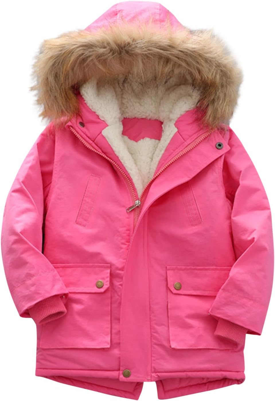 Par-ka Outerwear Winter Jacket Girls Winter Jacket Lined Thick Fleece Water-Proof Coat Quilted Hooded Work Coat for Boys