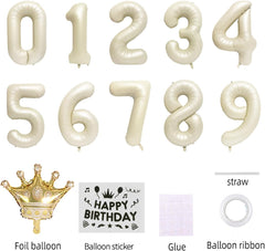 40 Inch White Foil Balloon Number 16,Crown 16th Birthday Party Decorative Balloons,Number Large Numbers Balloon 16,Girls Boys 16th Birthday Decoration Anniversary Wedding 16th Birthday Party Supplies