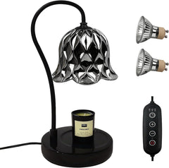 Candle Warmer Lamp with Timer&Dimmer, Adjustable Brightness Marble Base Electric Wax Melts Warmer, Home Decor Candle Warming Lamp Gifts with 2 Bulbs