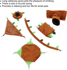 6pcs Hamster Hanging Bed, Hamster Hammock Bed, Hanging Hammock Sleeping Bed, Warm Small Animal Bed Set for Hamster Rat Guinea Pig Sugar Glider