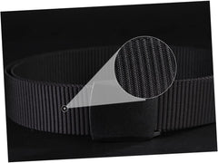 Airport Friendly Men's Canvas Web Belt with Non Metallic Automatic Plastic Buckle Lightweight Nylon Woven Casual Belt for Outdoor Military Jeans and Business Pants in Black Tank