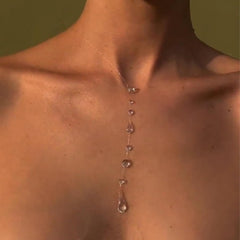 Handmade Dew Drop Choker Necklace for Women Simple Lariat Jewelry Accessory