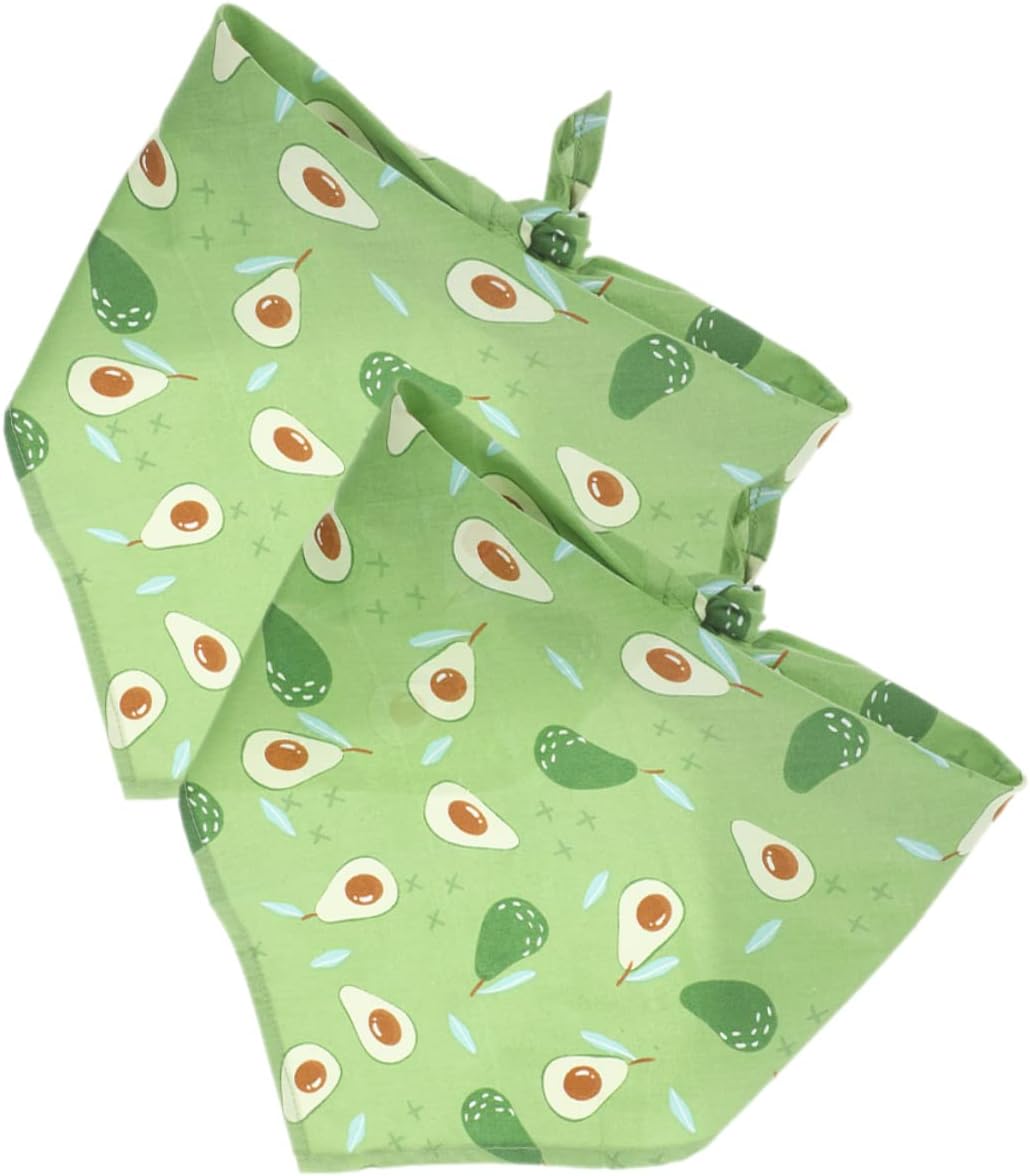 Happyyami 2pcs Dog Bandana Washable Triangle Neckerchief Fruit Patterns for Pets for Birthdays Parties and Daily Wear
