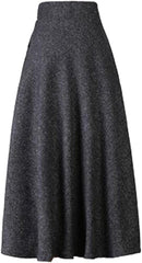 Choies Women's High Waist A-line Flared Long Skirt Winter Fall Midi Skirt