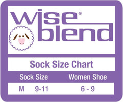 Wise Blend Fairisle Top Crew Socks, 1 Pair, Black, Medium, Shoe Size W 6-9