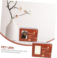 Mikikit Pet Urn Photo Frame Cinerary Casket for Dogs and Cats Keepsake Ash Box for Pet Memorials Design for Comforting Remembrance