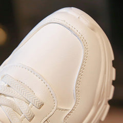 Fashion All Seasons Children Sneakers Boys and Girls Flat Sole Solid Color Comfortable Light Run High Heels for Girls