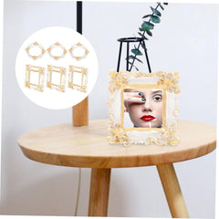Garneck 6Pcs Mini Retro Resin Picture Frames Vintage Style Decorative Photo Frames for DIY Crafts for Mini Houses and Delicate Photos Display