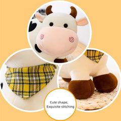 XZJMY Cow Plush Toy, 10.2" Little Cow Doll,Stuffed Animal Throw Plushie Pillow Doll, Present for Every Age & Occasion (White)