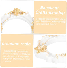 6Pcs Mini Vintage Photo Frames Retro Resin Ornate Picture Frames for Home Decor for DIY Crafting and Display Square Round